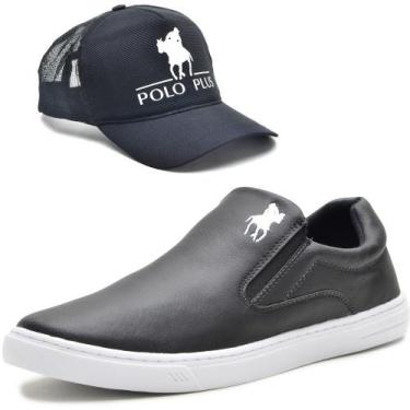 Imagem de Tênis Slip On Casual Masculino com Boné Polo Plus