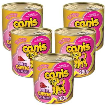 Imagem de Kit Patê Para Cachorro Canis Filhote Sabor Carne 280gr 5un