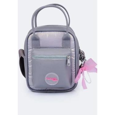 Imagem de Bolsa Infantil Feminina Laço Organza Cinza 600.1411 - Pampili, TM ÚNIC