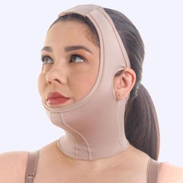 Imagem de Faixa Para Lipo De Papada Lifting Facial Mentoneira Biobela, M, Marrom