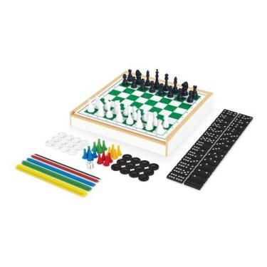 Imagem de Jogos 6x1 Dama, Xadrez, Ludo, Trilha, Dominó E Pega Vareta - JUNGES