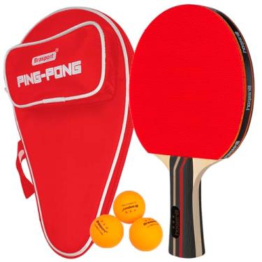Imagem de Raquete De Ping Pong Tênis De Mesa Profissional Com Raqueteira (Vermelho)