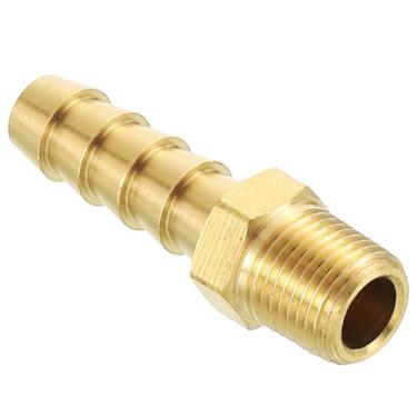 Imagem de Kozelo Conector adaptador de acessórios de farpa de mangueira de latão Farpa de mangueira de 5/40.6 cm para conexões macho NPT de 1/20.3 cm para máquinas domésticas, banheiras de massagem, sistemas de