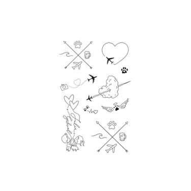 Imagem de Tatuagens de melhores amigas, balões de amor em forma de avião com flechas, tatuagens de flechas, duram de 1 a 2 semanas, são resistentes à água, têm aparência de tatuagem real, são resistentes,18 x 11 cm