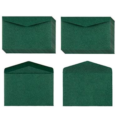 Imagem de Pacote com 120 mini envelopes Kraft Natal vermelho e verde envelopes autoadesivos pequenos bolsos para feriados pequenos vales-presente convites notas de negócios (10,5 cm x 6,76 cm) (verde)