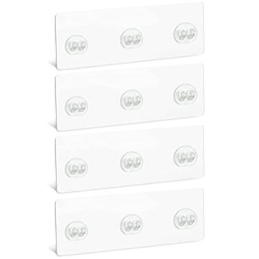 Imagem de Qiic 4 peças de gancho de substituição de adesivo de canto para chuveiro, suporte de banheiro, prateleira, saboneteira, cesta de parede, gancho para pendurar na parede com forte aderência, sem
