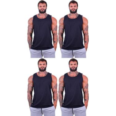 Imagem de Kit 4 Regatas Clássicas MXD Conceito Slim Cores Básicas e Mescladas Lisas-Masculino