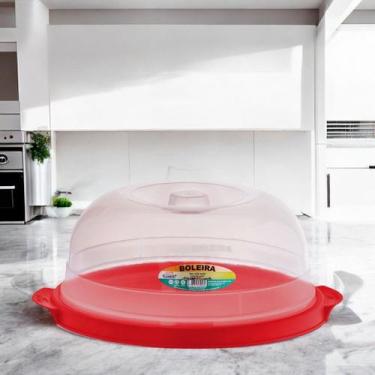 Imagem de Kit Boleira + Queijeira + Fruteira Porta Bolo Pudim Com Tampa Em Plast