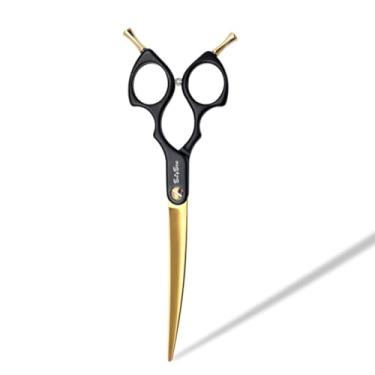 Imagem de SnipStar 6,5 polegadas profissional de animais de estimação curva tesoura VG10 aço de alta gama cães cuidado tesouras 35 graus dobra, preto