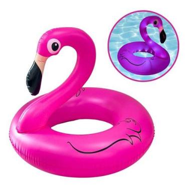 Imagem de Boia Inflável De Flamingo Rosa C/ Led Importway Para Piscina