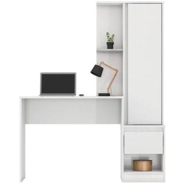 Imagem de Escrivaninha Com Armário Office Luna Branco - DEMÓBILE