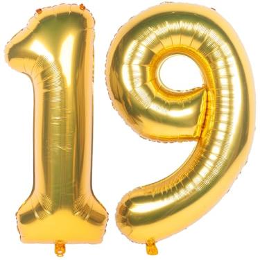 Imagem de CHANGZHONG Balões De 40" Com Números Dourados, Folha Hélio, Balão Mylar, Decoração Para Festa Aniversário E Banquete, 19