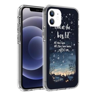 Imagem de HONGZAOQIYE Compatível com iPhone 11, Bling Star in The Night Soft TPU Fashion Cool Slim à prova de choque capa protetora para celular transparente para mulheres e meninas