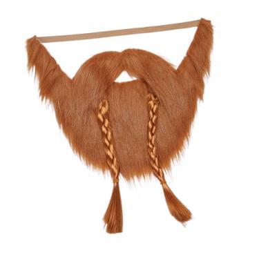Imagem de YIJU Barba falsa realista para homens e mulheres, Halloween, baile de máscaras, feriado, Duas Tranças