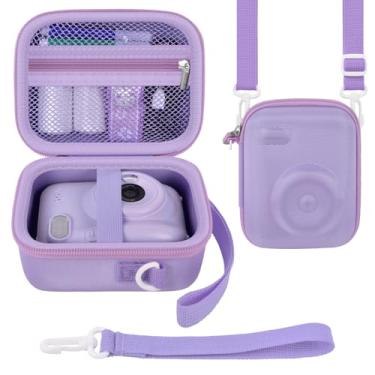 Imagem de ALKOO Capa Para Câmera Com Impressão Instantânea Compatível Gofunly, Bolsa Digital Esoxoffore/Letshaha/Jpverly/Hangrui, Papel Impressora E Cartão Sd De 32 Gb - Roxo (Somente Caixa)