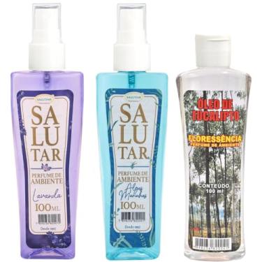 Imagem de Kit Aromatizador de Ambiente Spray 100ml e Eucalipto Citriodora, Salutar, 3 unidades