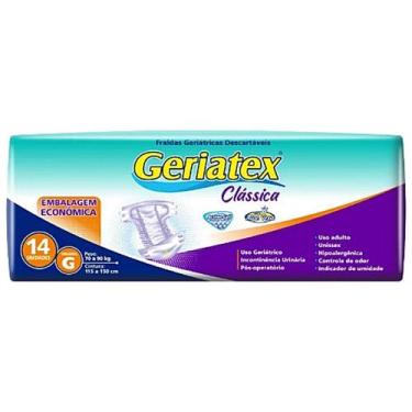 Imagem de Fralda Geriátrica Geriatex Clássica Tam G - 14 fraldas