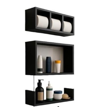 Imagem de Nichos prateleiras para banheiro branco ou preto(Preto)