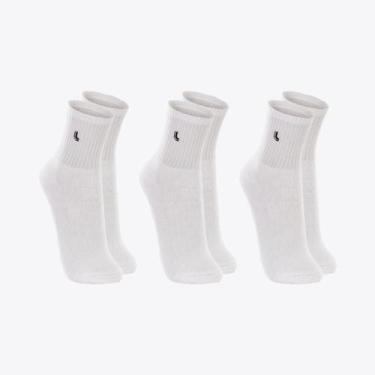 Imagem de Kit 3 Pares de Meias Soquetes Lupo Cano Médio 03245-089, Branco, Branc
