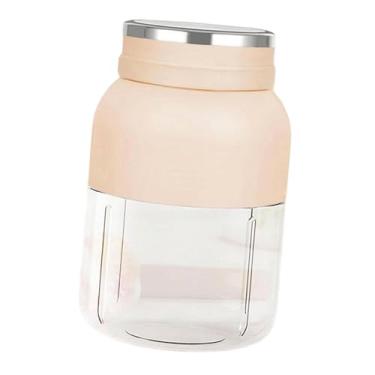 Imagem de Ioensy Liquidificador portátil, espremedor elétrico, copo, máquina de smoothie, prático, mini liquidificador de 1200 ml, copo para viagens ao ar livre, Bege Branco