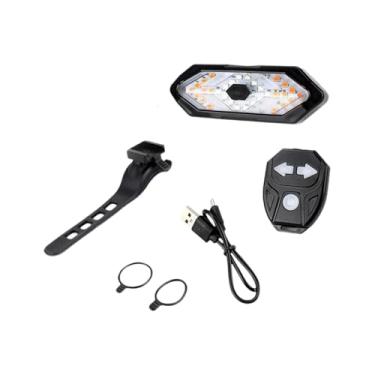 Imagem de Colaxi Seta para bicicleta com controle remoto, ciclismo portátil para mountain bike, luz para bicicleta noturna recarregável por USB para áreas externas