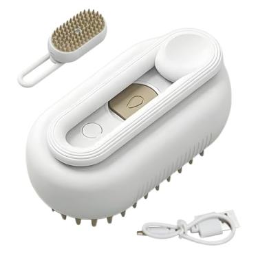 Imagem de Rrlihjgu Escova De Vapor Para Gatos - Escova Desembaraçadora com Carregamento USB,Pente para Pelo Solto de Animais de Pelo Longo para Interior Cão Gato Coelho Casa Viagem Chuveiro e