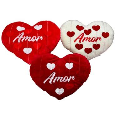 Imagem de Almofada Coracao Pelucia Grande Amor Namorados Romantico - 44cm