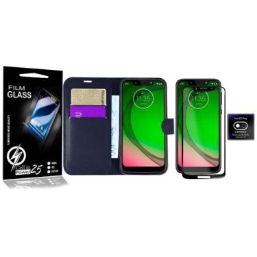 Imagem de Capa Carteira + Vidro 3d + Pel Câmera Moto G7 Play XT1952 5.7 - Cell I