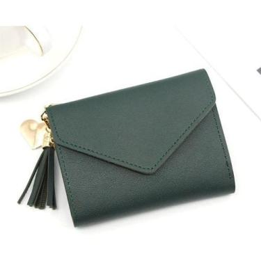 Imagem de Carteira Feminina Pequena Slim Porta Cartao Couro Luxo Look - AS, Verd