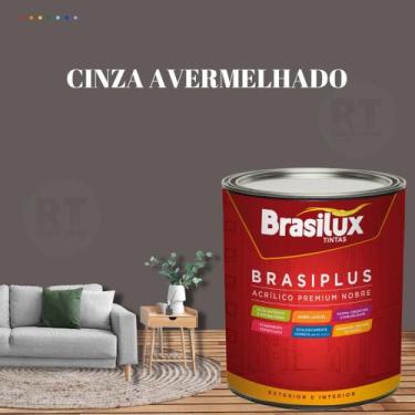 Imagem de Tinta Semi Brilho Cinza Azulado 800ml  Brasiplus Acrílica Lavável. - B