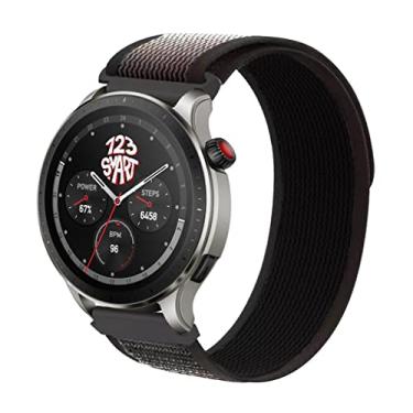 Imagem de Pulseira de Nylon tira auto-aderente para GTR4 GTR 4 A2166 / GTR3 A1971 / GTR 3 Pro A2040 / GTR 2 A1952 / GTR 2e A2023 / Stratos A1619 / Stratos 3 A1929 Marca 123smart - Preto com Branco