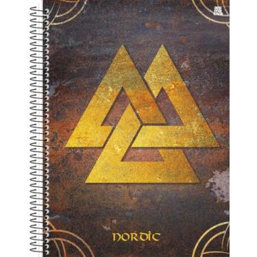 Imagem de Caderno Universitário Animativa, 10 Matérias, Capa Dura, Nordic, 160 Folhas, Pacote com 4 Unidades
