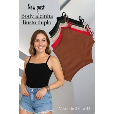 Imagem de Body Básico Alcinha Alça Fina Suplex Forro Duplo Lisa Básica - ds, Pre