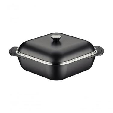 Imagem de Caçarola Quadrada Tramontina Lyon Em Alumínio Com Revestimento Preto 28cm