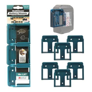 Imagem de StealthMounts Suporte de bateria Makita de 18 V - pacote com 6 | Suporte de bateria Makita | Armazenamento de bateria Makita | Suporte de bateria Makita 18v | Suporte de parede Makita | Suporte de