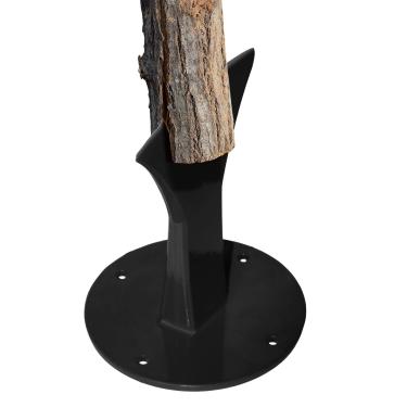 Imagem de Meyoppm Divisor de lenha para lenha, divisor manual de aço forjado resistente, ferramenta de acendimento de lenha para lareiras, acampamento e uso ao ar livre (preto)