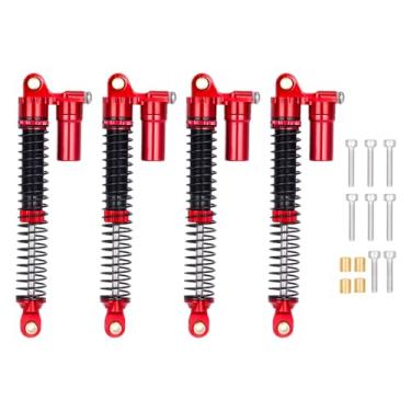 Imagem de TRX4M Brass & Aluminium Shocks 53mm/59mm/66mm/78mm Long Threaded Shock Absorber Oil Damper for TRX-4M 1/18 RC Crawler Upgrades (Red,78mm)