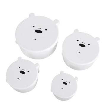 Imagem de Kit de 4 Potes Marmitinha We Bare Bears Polar Miniso Fofo