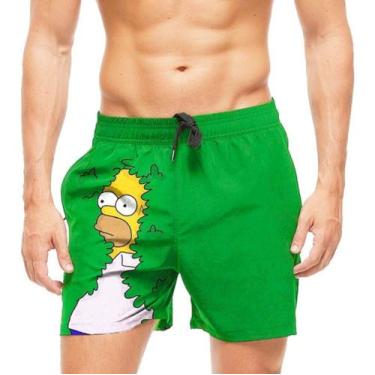 Imagem de Short Praia Shorts Banho The Simpsons Homer Na Moita 813 - smoke, Pret