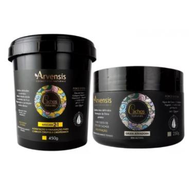 Imagem de Kit Arvensis Cachos Máscara 2x1 450g + Geleia Alta Fixação