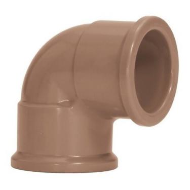 Imagem de Joelho 90° Soldável Pvc Marrom 20mm (1/2) Cola Nbr 5648 1/2 Polegada Marron Krona Amanco