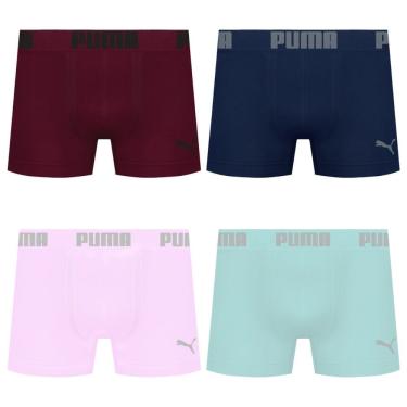 Imagem de Kit 4 Cuecas Puma Boxer Sem Costura Masculina