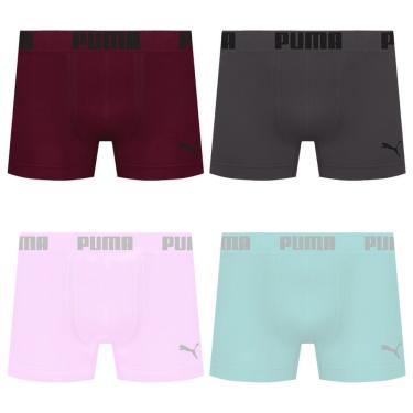 Imagem de Kit 4 Cuecas Puma Boxer Sem Costura Masculina