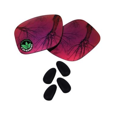 Imagem de Raydi Lentes de reposição de policarbonato e protetores de nariz para óculos de sol Maui Jim Red Sands - Espelho Midnight Sun - Polarizado