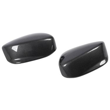 Imagem de Tbest Tampa do Espelho Lateral Capa de Fibra Carbono Estilo Durável Protetor Retrovisor para Preto Europeu 1 par