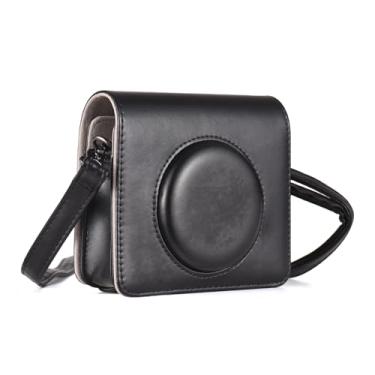 Imagem de Bolsa portátil para câmera instantânea, estilo retrô, couro PU, capa protetora para C300R Mini 3 com alça de ombro ajustável, preto, marrom, branco, rosa, opcional (preto)