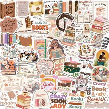 Imagem de 50 peças de adesivos de livro boho para Kindle adesivos estéticos para garrafas de água pacote de adesivos de álbum de recortes