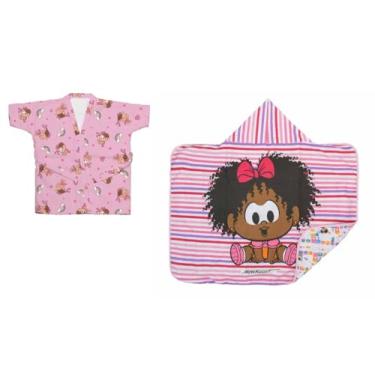 Imagem de KIT TOALHA DE BANHO BEBE E ROUPÃO TURMA DA MÔNICA (ROSA 1)