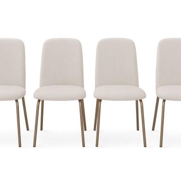 Imagem de Kit com 4 Cadeiras California CHAMPAGNE / LINHO BEGE A-512