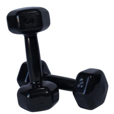 Imagem de Halter Sextavado Emborrachado 3Kg - HSE03 - GOHARDBR